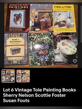 Lot of 6 Vintage Tole Painting Books - Assorted Cover Art